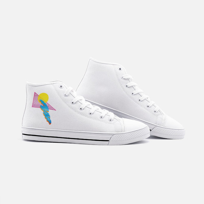 "Shapes" Unisex High Top Canvas Shoes - College Collections Art