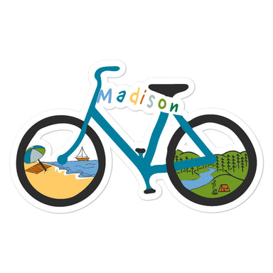"Madison Bike Ride" Bubble-free stickers - College Collections Art