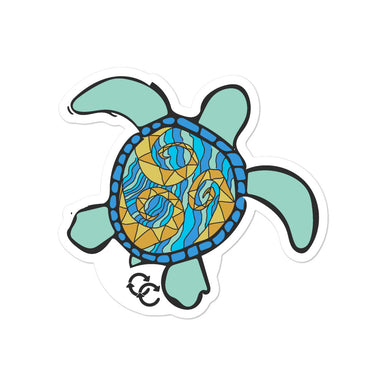 "Sea Turtle" Bubble-free stickers - College Collections Art