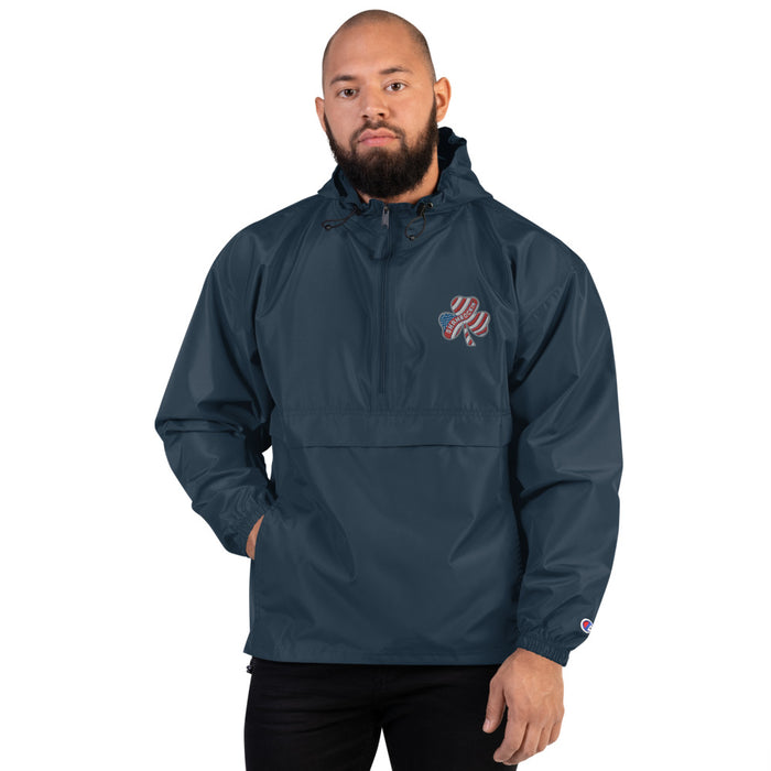 "Shamrockin" Embroidered Champion Packable Jacket - College Collections Art
