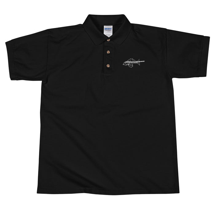 "Bone Fish" Embroidered Polo Shirt - College Collections Art