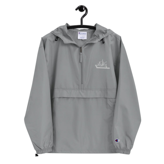 "Fishing Boat" Embroidered Champion Packable Jacket - College Collections Art