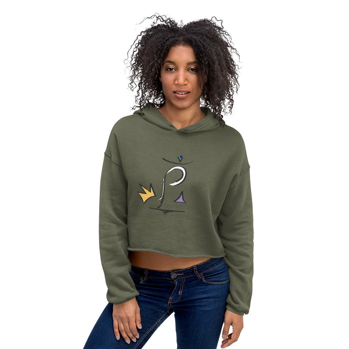 "King P"Crop Hoodie - College Collections Art