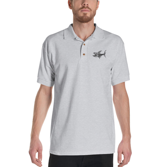 "O.G. Shark" Embroidered Polo Shirt - College Collections Art