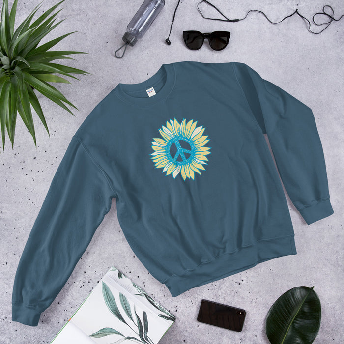 "Peace- flower" Unisex Sweatshirt - College Collections Art