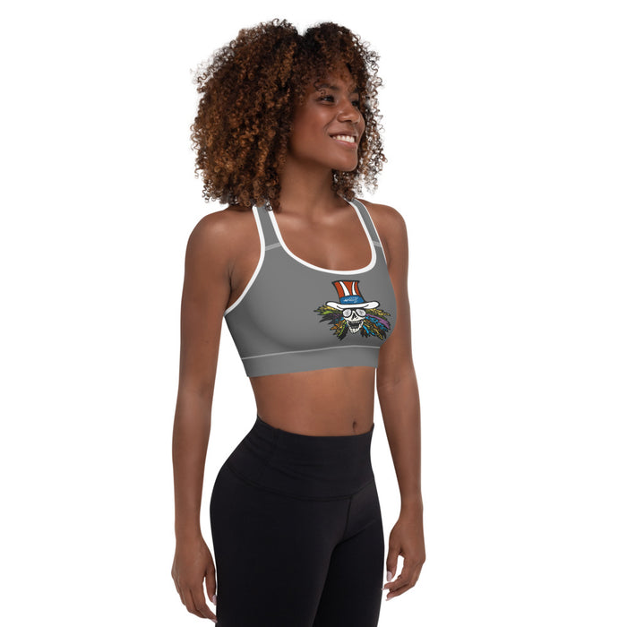"Grateful" Padded Sports Bra - College Collections Art