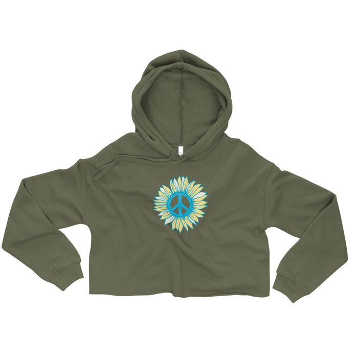 "Peace Flower" Crop Hoodie - College Collections Art