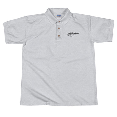 "Bone Fish" Embroidered Polo Shirt - College Collections Art
